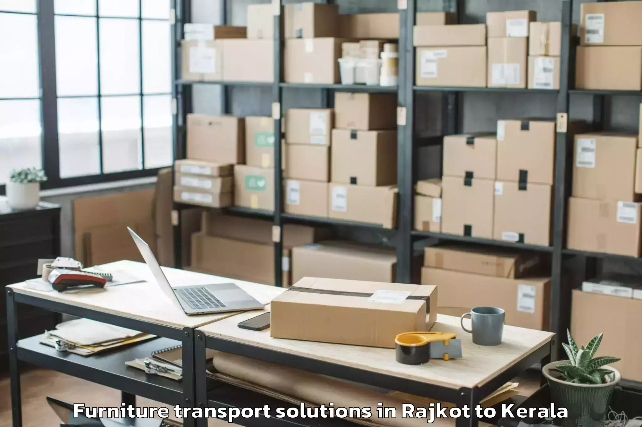 Top Rajkot to Kottarakkara Furniture Transport Solutions Available